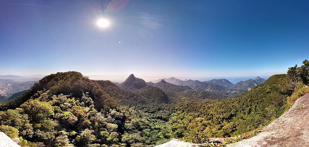 Vista Panorâmica a partir do Pico da Tijuca no Rio de Janeiro