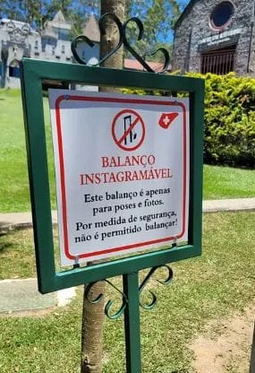 balanço Balanço Instagramável: fechado para balanço
